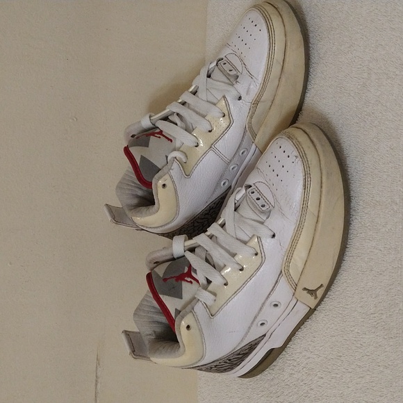 Vintage RARE 2009 Nike Air Jordan Flipsyde Basketball White Cement Red 4.5Y - Picture 3 of 6